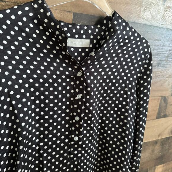 Everlane Polka Dot Oversized Shirt Popover Blouse Women's Size 2 Career Work - Picture 4 of 5